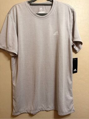 adidas Men’s Short-Sleeve Crewneck Golf Tee in Light Gray